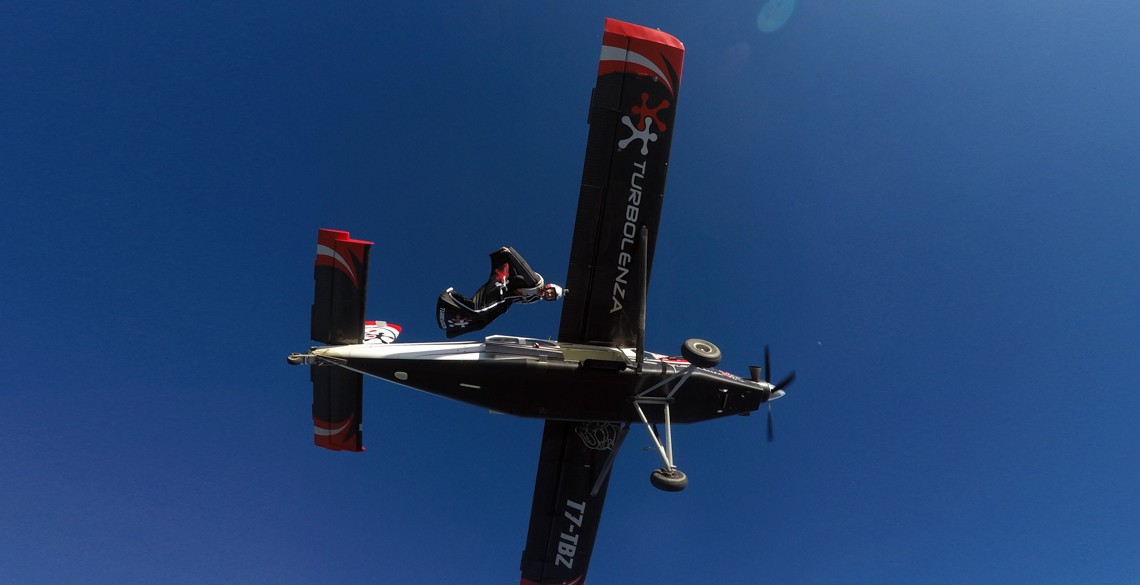 Roberta wingsuit skydiving exit